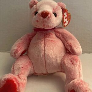 2001 Beanie Baby “Romance” Plush Bear with Red Heart Nose